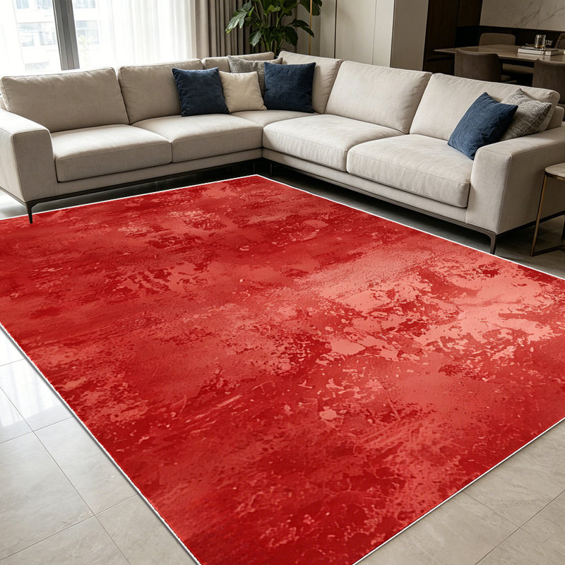 1PC Burgundy Distressed Vintage Abstract Texture area rugs for Living Room, Soft and Comfortable, Suitable for all seasons, easy-to-maintain, machine washable Indoor floor mat, Under Table Farmhouse suitable for dining table, kitchen, bedroom,