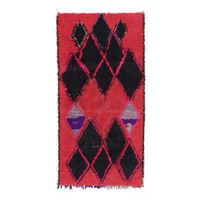One-of-a-Kind 4'5"x8'3" 1950s Wool Area Rug