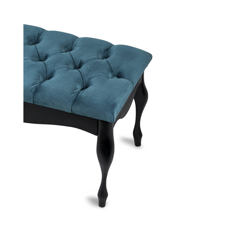 Moorebank 100% Polyester Upholstered Bench, H40 x W120 x D40cm, Green/Black