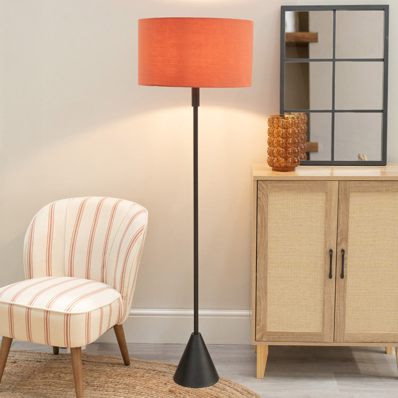 131.5cm Matte Traditional Floor Lamp, Orange