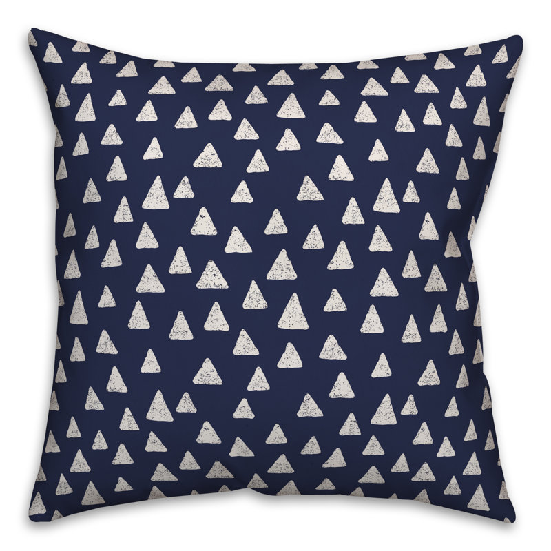 Polka Dots Reversible Throw Pillow, 20" x 20", Navy/White Geometric 5