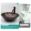 Lavabo en verre trempé avec bonde escamotable, robinet noir, forme ovale marron pour salle de bain et toilettes, robinet de lavabo artistique
