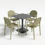 ALBIN 80 Square Table  With 04 STINA Armchair  Set-1059901396