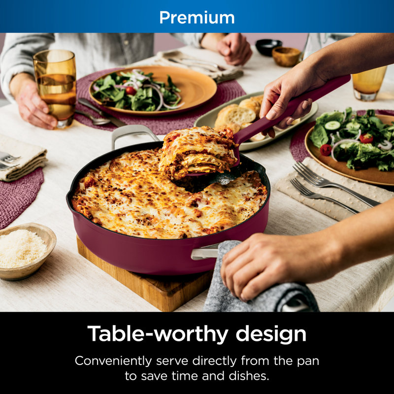 Cherry Tart Non-Stick Aluminum Frying Pan with Steamer Basket