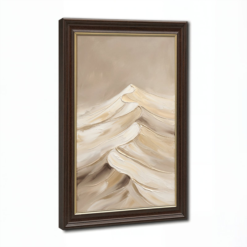 Art mural antique sur toile encadré doré pour le salon, la chambre à coucher, le bureau ou le vestibule - Décoration murale décorative avec vagues abstraites