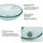     16.5" L x 16.5" W x 5.5" H Glass Bathroom Sink Above-Counter Circular Tempered Glass Vessel Sink with Pop Up Drain