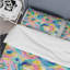 Ensemble de housse de couette abstrait rose et bleu-109144791