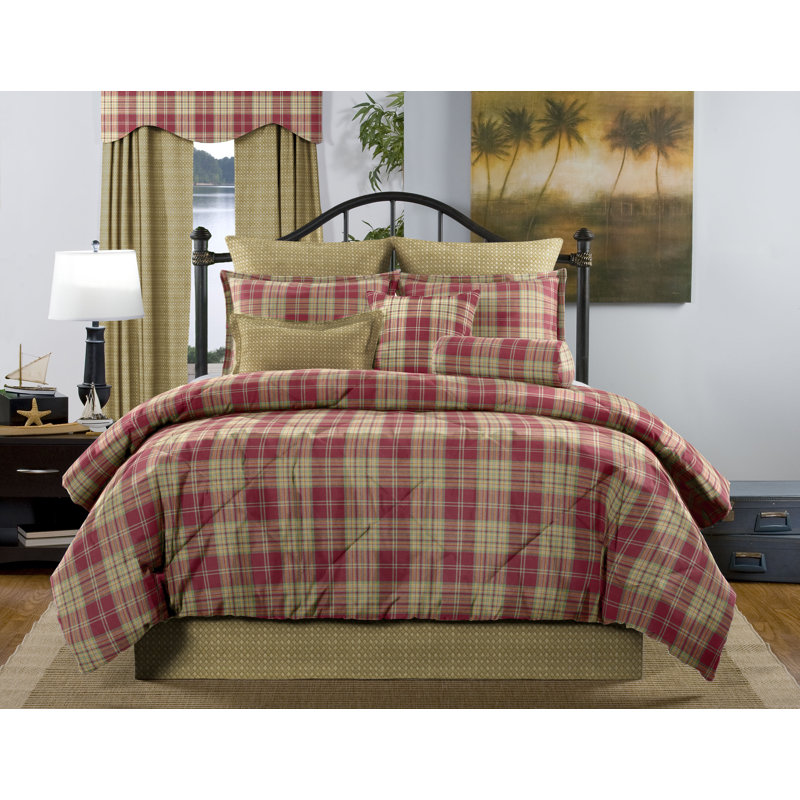 Mylan yellow and red plaid comforter, duvet or daybed set, Twin Duvet Cover + 1 Standard Sham