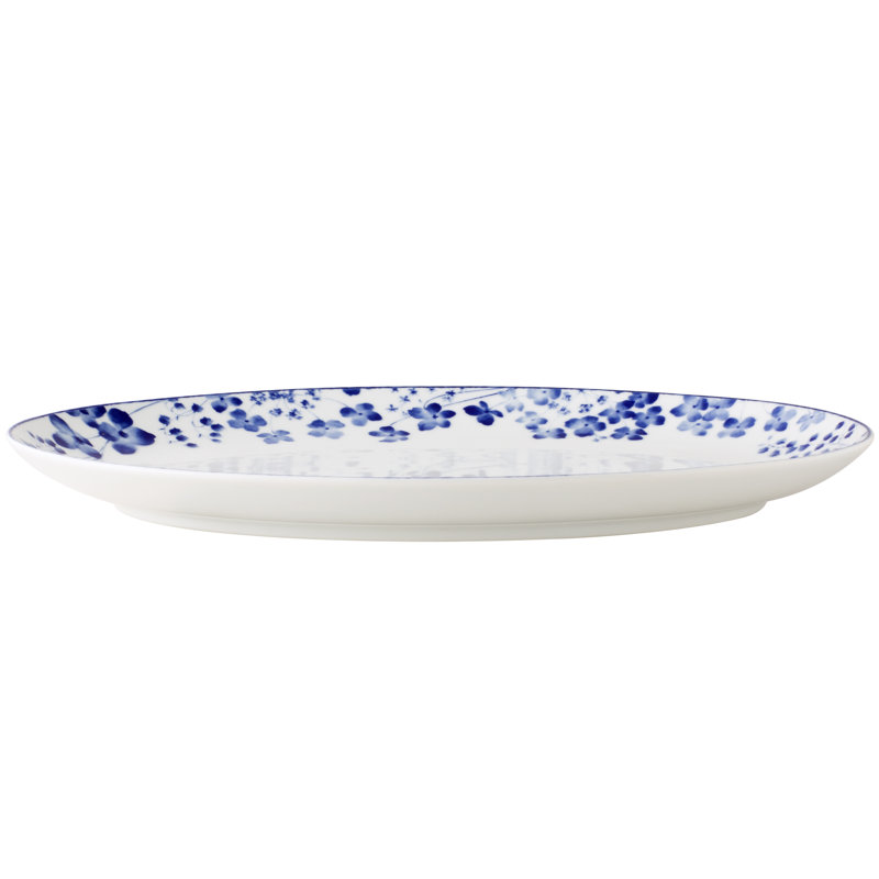 Plateau ovale Noritake Bloomington Road, 14 po, Bleu
