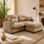 Canapé modulaire en L avec repose-pieds Cloud, revêtement en chenille douce, dossier rembourré capitonné, mousse haute densité pour espaces polyvalents-1253290821