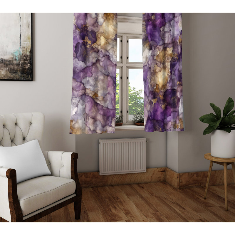 Paire de rideaux semi-transparents en polyester Aremy, L 20 po x L 82 po