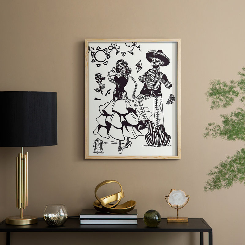 Day of the Dead Parade III Framed Print - Solid Wood, 15" H x 12" W
