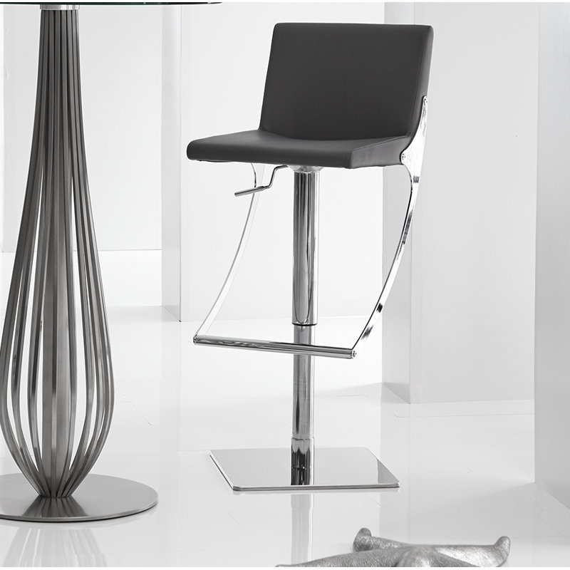 Tabouret de bar à hauteur ajustable Alessia, Gris
