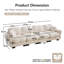 Ensemble de canapé modulaire surdimensionné en chenille avec coussins, blanc ivoire-1775610282-1775610285