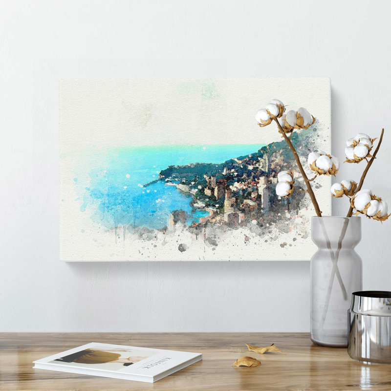 Skyline Of Monte Carlo In Monaco In Abstract - Wrapped Canvas Print, 40cm H x 60cm W x 3cm D