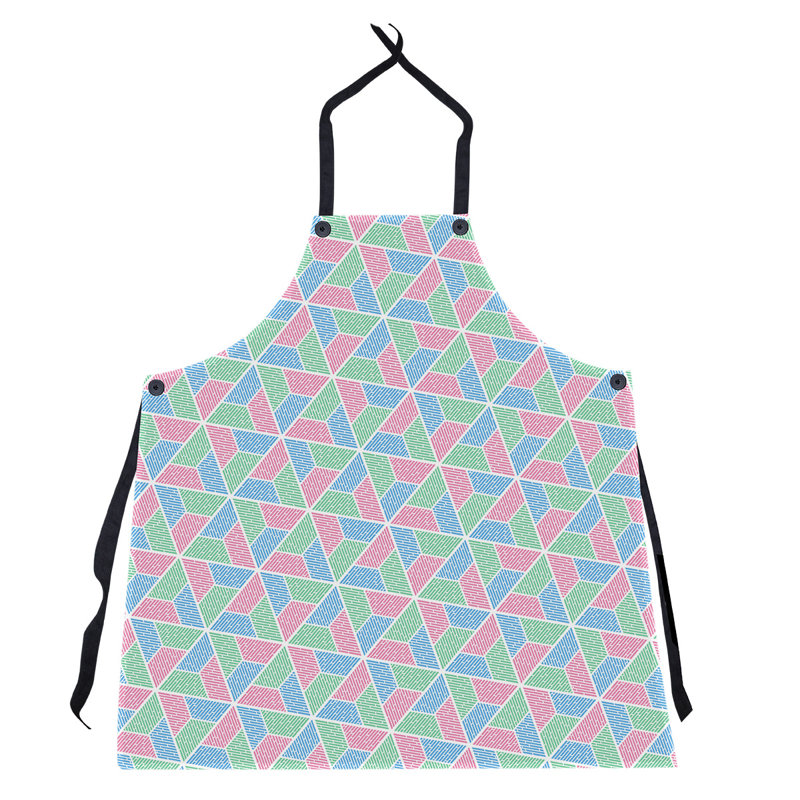 Bib Apron, Green Pink/Blue