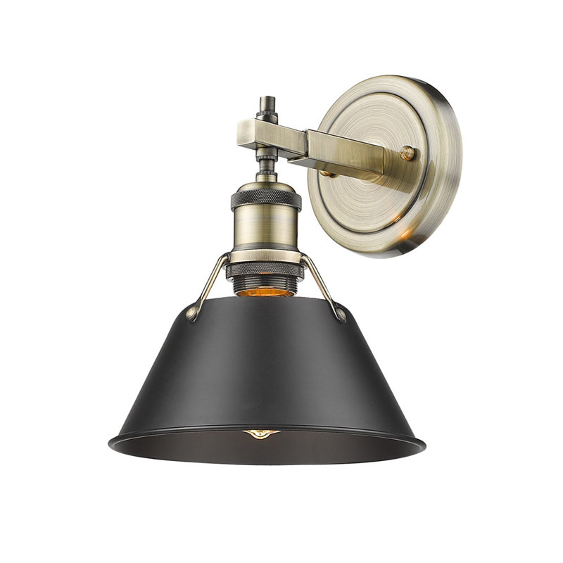 Éclairage pour meuble-lavabo en acier à intensité variable Felda, Laiton vieilli, Noir mat, 1 lumières