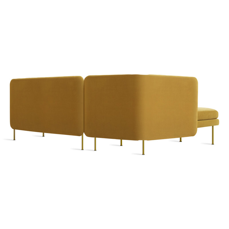 Bloke Chaise Sectional, Tait Stone Textured Basketweave, Left Hand Facing
