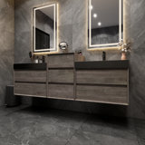 Golitz 79'' Double Bathroom Vanity with Stainless Steel Top