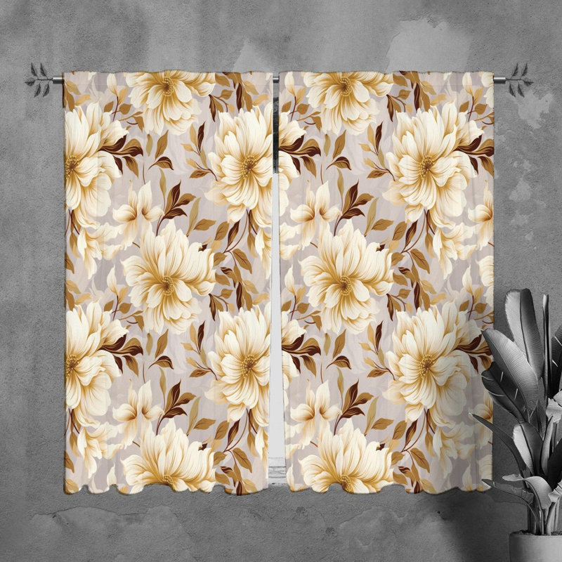 Rideaux à motif floral - 6135, L 40 po x L 61 po