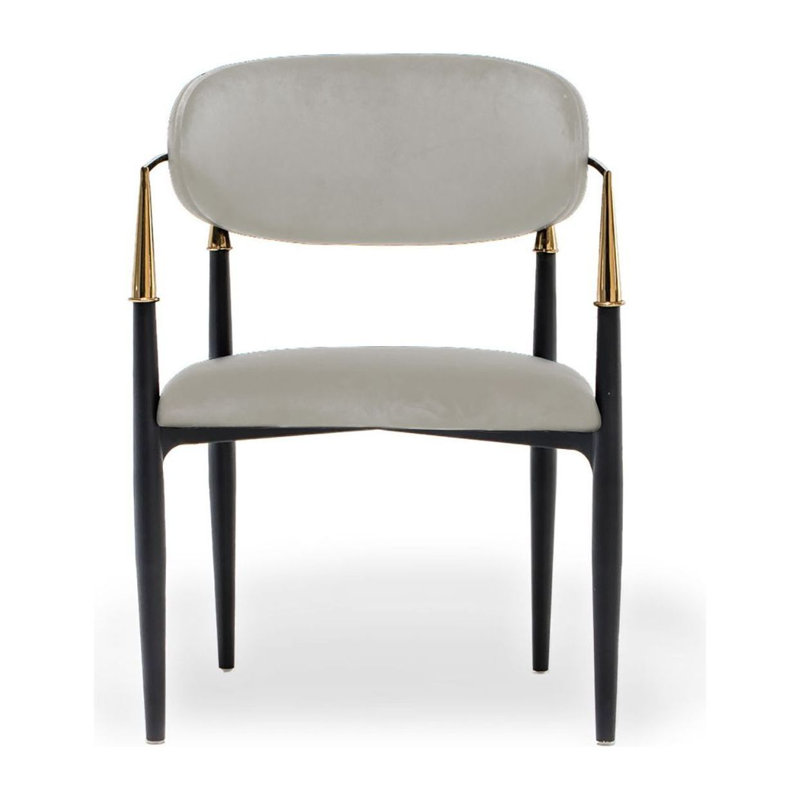 Fauteuil en velours Humbert, Beige, Doré
