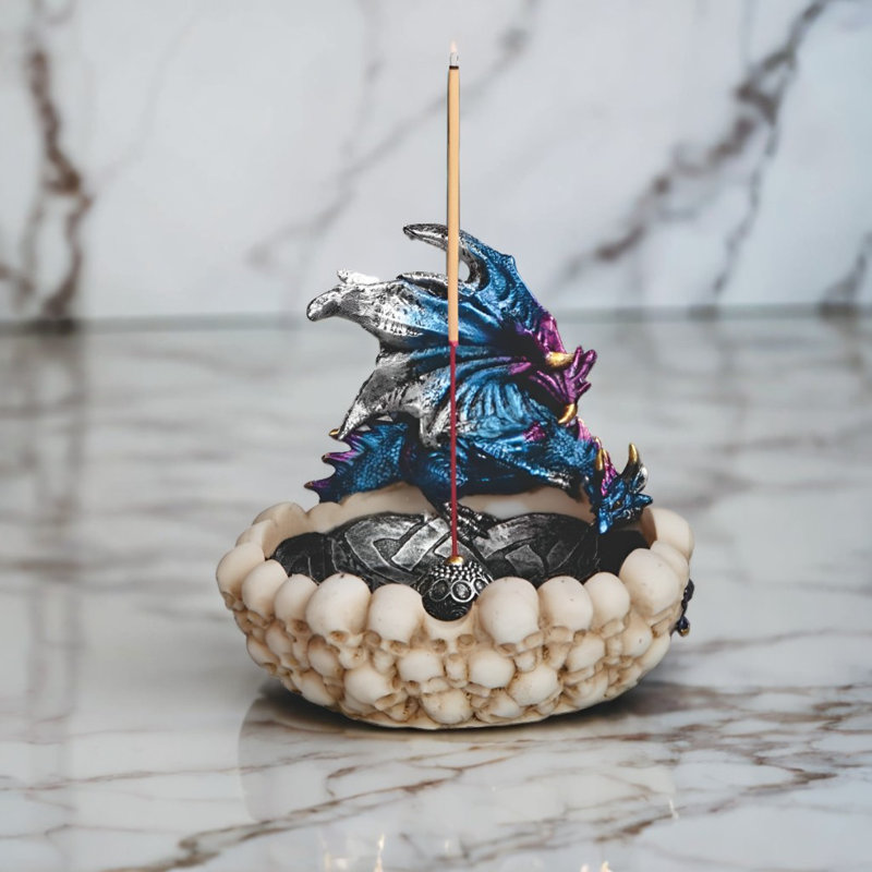 5"W Dragon Incense Burner Figurine