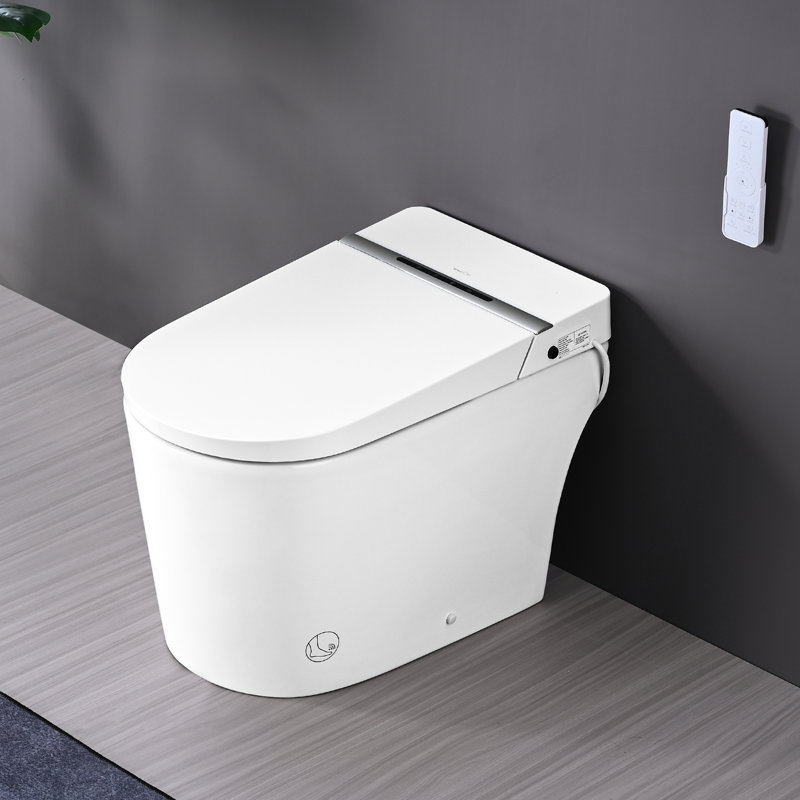 Toilette intelligente avec nuit, buse autonettoyante, siège chauffant, capteur de pied, télécommande, bidet à affichage DEL,