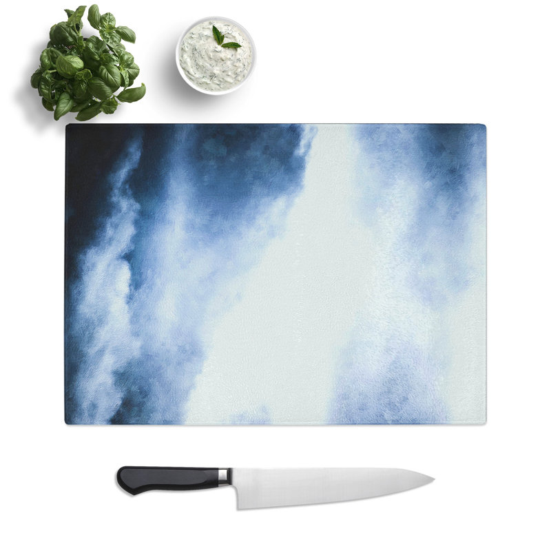Tempered Glass Cloud Mountains Chopping Board, 20 cm x 28.5 cm