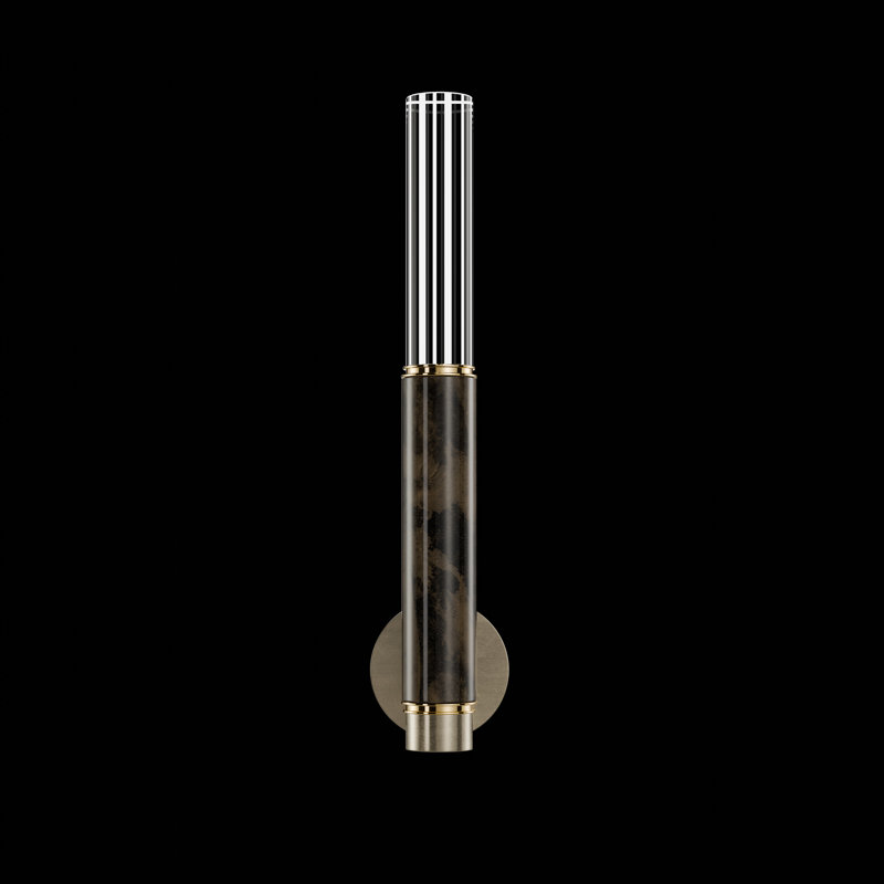 LED Wallchiere, Soft Gold Leaf/Brass/Charcoal