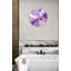Horloge murale abstraite en verre trempé, horloge mauve, détails dorés, horloge décorative, décoration murale moderne, cadeau unique, horloge artistique-1454769797-1454769799