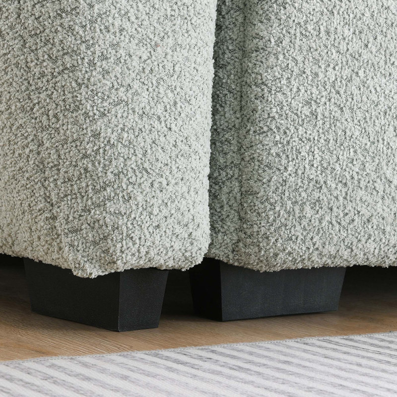 Canapé modulaire en forme de L avec un design en ligne, un repose-pieds à mouvement libre et quatre pièces modulaires pour des sièges polyvalents
