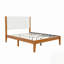 Structure de lit plateforme Mid-Century moderne avec tête de lit tapissier, support de lattes en bois massif, aucun sommier requis, assemblage facile-130042712-130042711