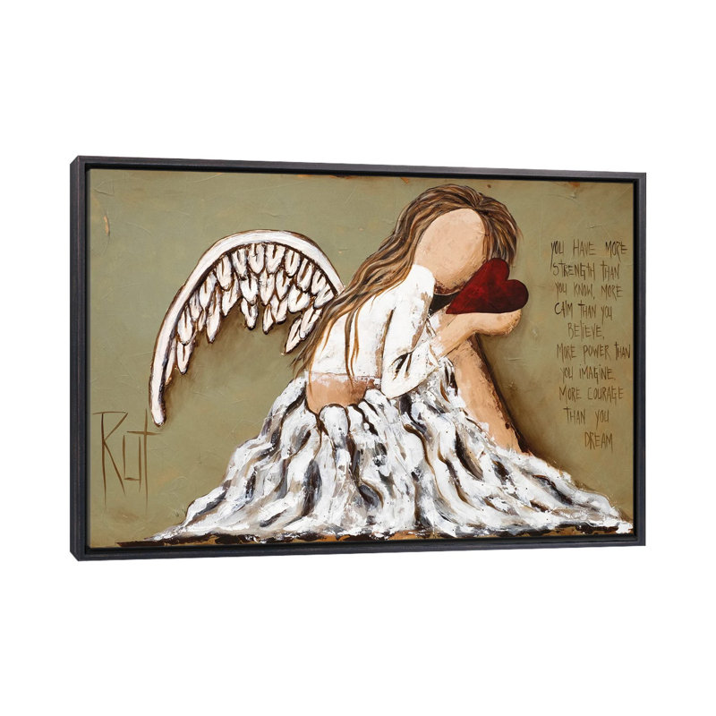 Vous avez plus de force par rut art Creations, reproduction d’art, H 26 po x l 18 po x 1,5 po, Toile avec cadre noir patiné