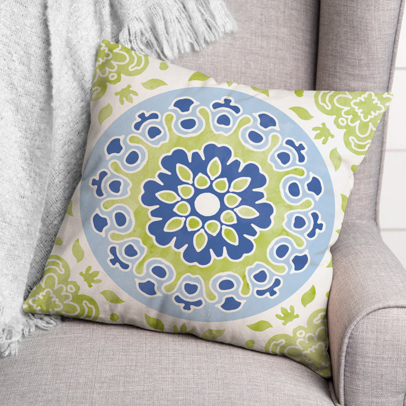 Outdoor Square Pillow Cover & Insert, Light Green