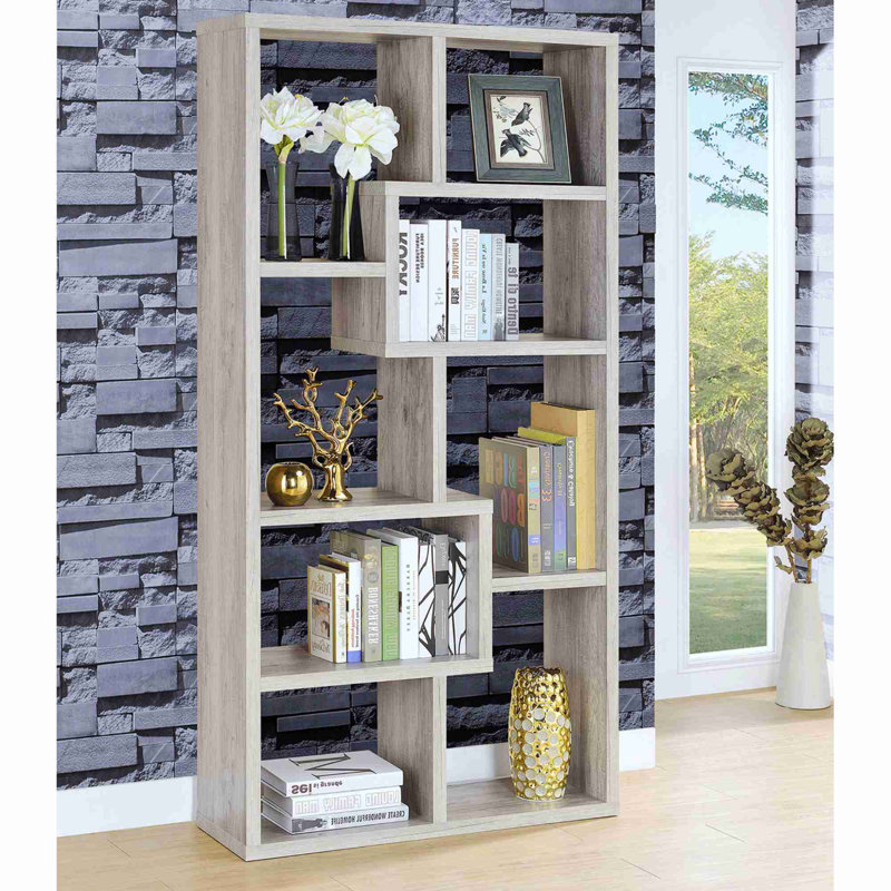Bibliothèque à 7 tablettes, bibliothèque avec compartiments ouverts