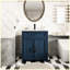 Meuble-lavabo autoportant moderne de 70,6 cm (27,8 po) avec lavabo, finition peinte de style milieu du siècle, armoire de rangement avec tiroir à couvercle rabattable