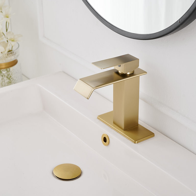 Robinet pour salle de bain à poignée simple avec drain