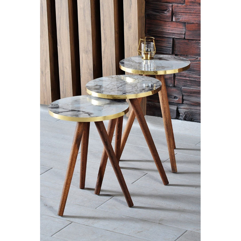 Annabel 14cm Console Table, White Marble