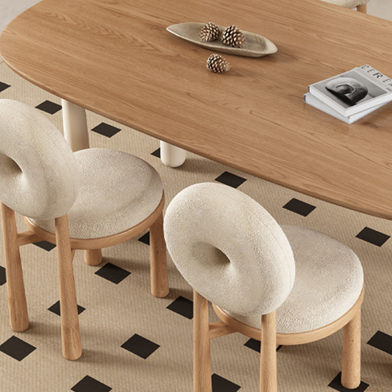 Ensemble de table de salle à manger moderne en bois massif de style crémeux, H 29,52 po x L 55,11 po x l 31,49 po