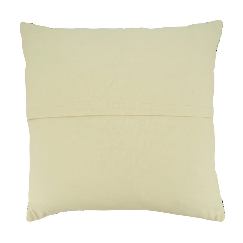 Black and White Striped Cotton Throw Pillow