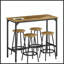 Table avec tabourets, table de cuisine 4 chaises, ensemble de table de bar à hauteur de comptoir 5 pièces et chaises