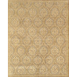 Ottoman Hand Knotted Wool Floral Area Rug in Blue/Beige