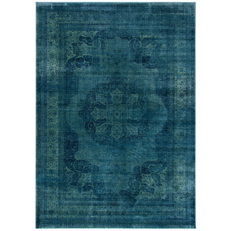 Evanoff Oriental Blue/Multi Area Rug, Rectangle 5'3" x 7'6"