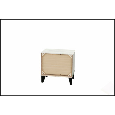 Rustic Accent Nightstand with USB Charging Ports and Spacious Drawer for Modern Bedroom Convenience