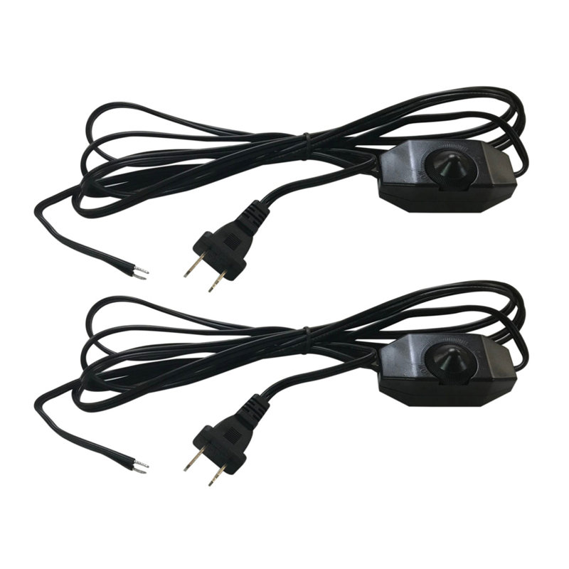 Inline Rotary Dimmer Replacement Lamp Cord, Black