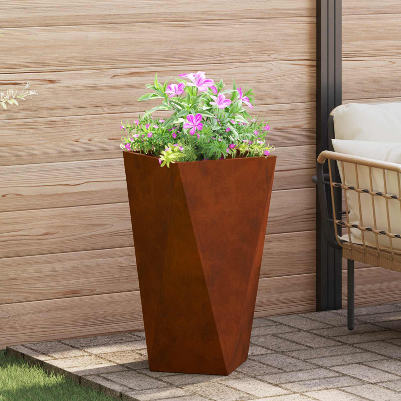 Planter Box, 75cm H x 40cm W x 40cm D, Rusty