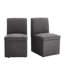 2 chaises de cuisine pivotantes avec fonction de rangement pratique. Confortable pour une utilisation quotidienne. Mousse haute densité. Gris foncé Bois massif à 360 degrés de 2 usages différents. Zone cachée. Revêtement en lin.-1027068822