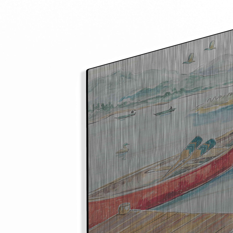 «Lake Moments I» par Daphne Brissonet, art mural en métal, H 16 po x l 24 po