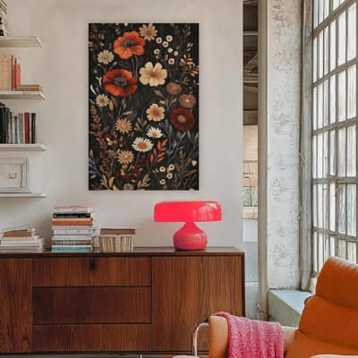 Vintage Orange Flower Rustic Theme, Unframed Wall Art, 16 X 20
