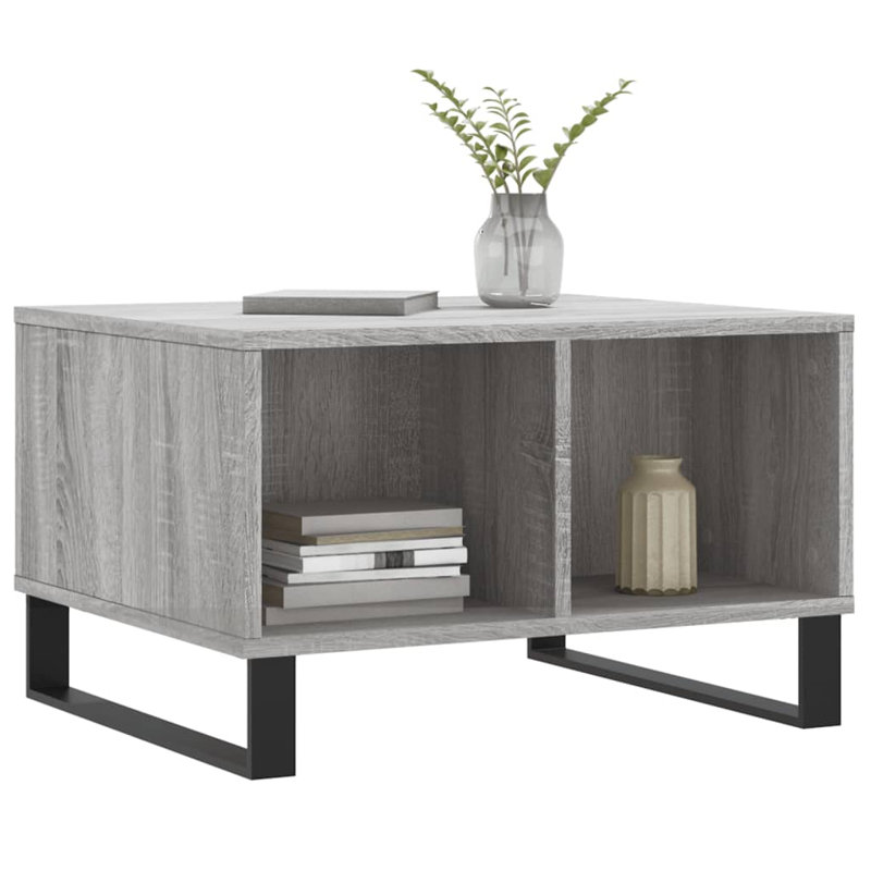 Mitra Sled Coffee Table with Storage, Grey Sonoma